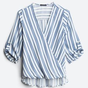 West Kei Heigh Low Striped Top Stitch Fix M